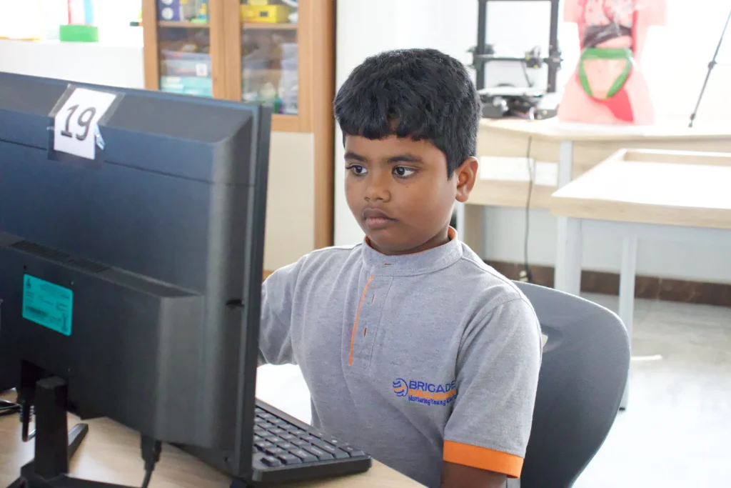 Computer lab systems at Brigade Public School, Gurramguda campus