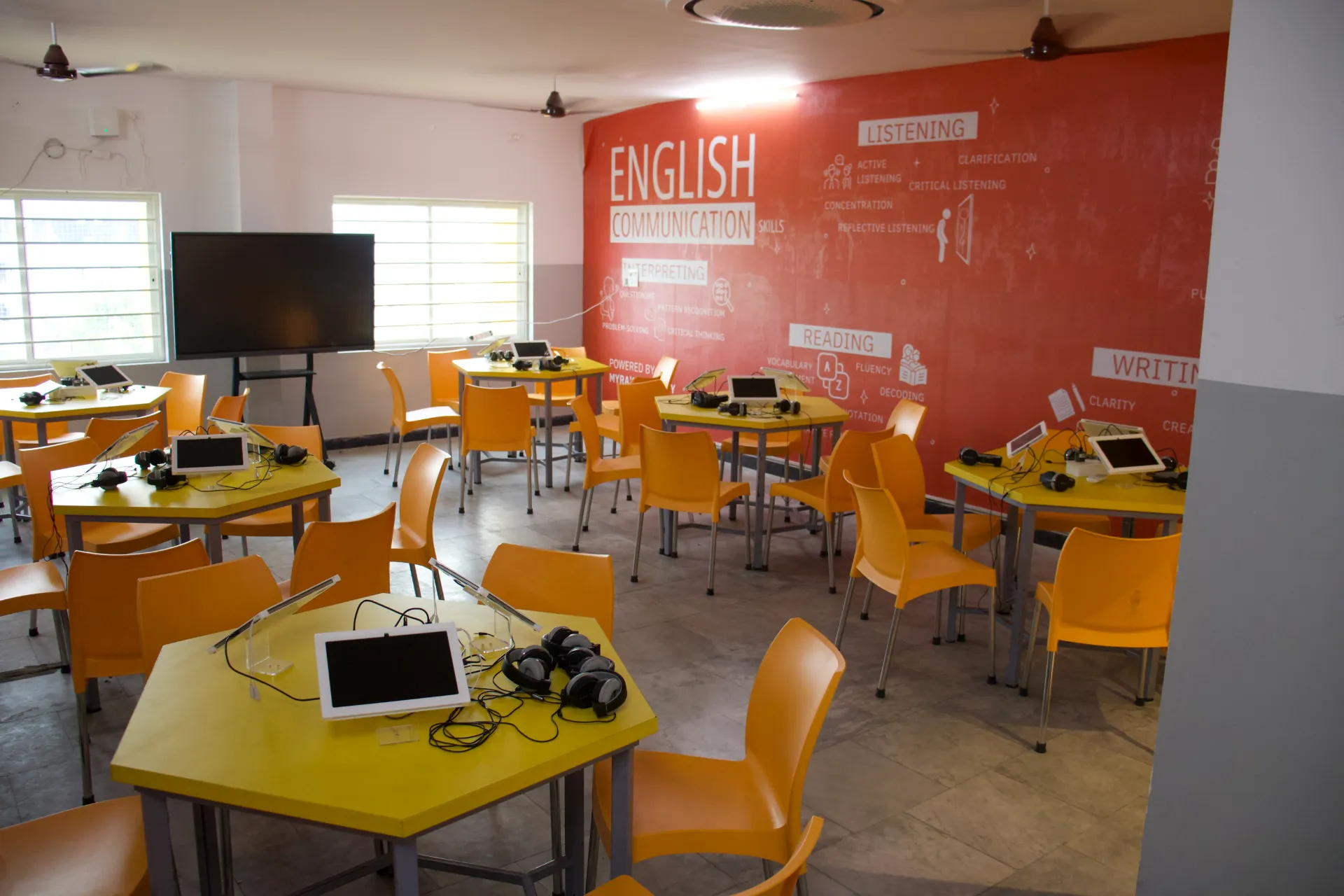 English lab activity room at Brigade Public School, Gurramguda campus
