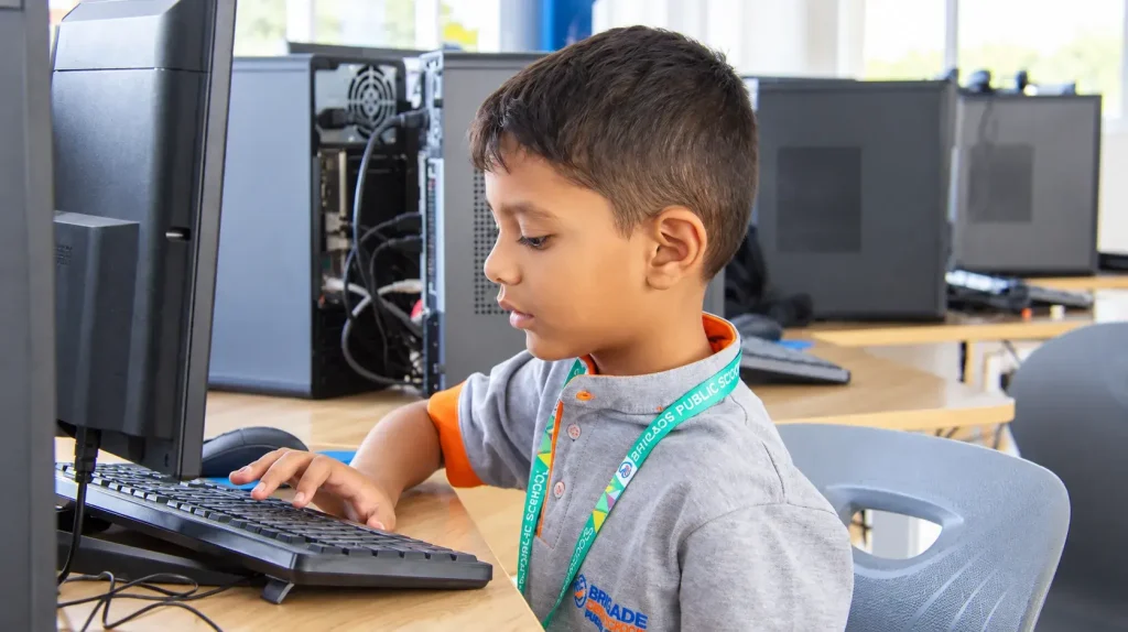 Focused Student in Computer Lab