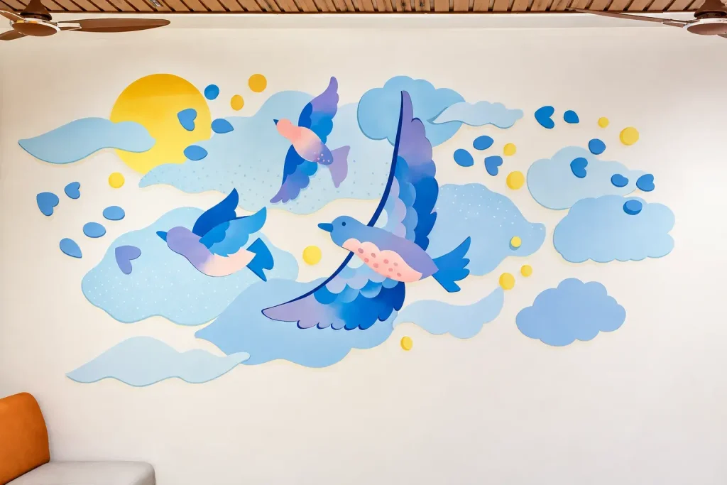 Pre-primary wall mural at Brigade Public School, Gurramguda campus